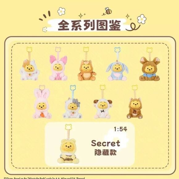 MINISO Disney Winnie the Pooh Plush Vinyl Pendant Blind Box - Picture 3 of 3